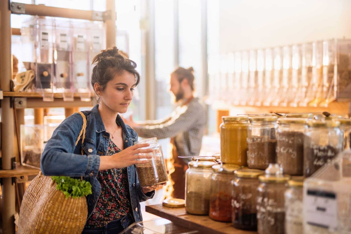 health-conscious consumers shopping