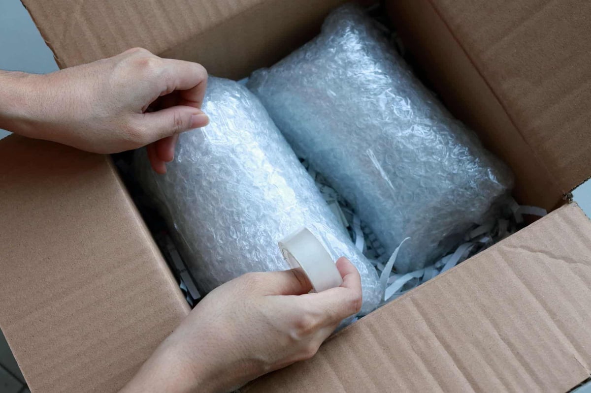 bubble wrap in a box