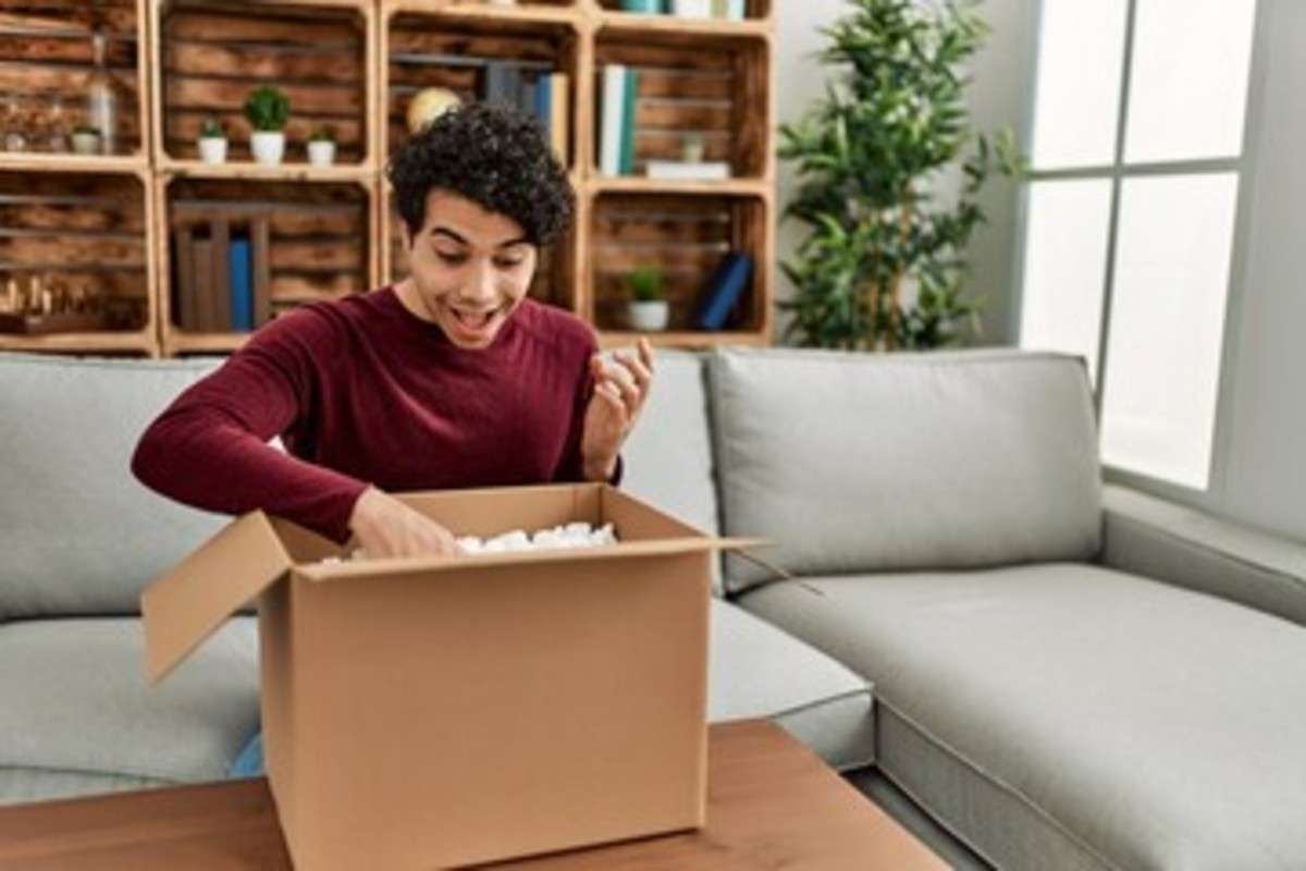 Man unboxing a package