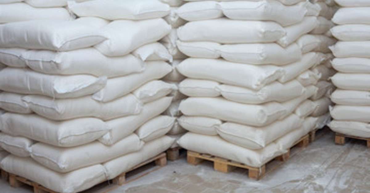 Bulk packaging in bags inside warehouse