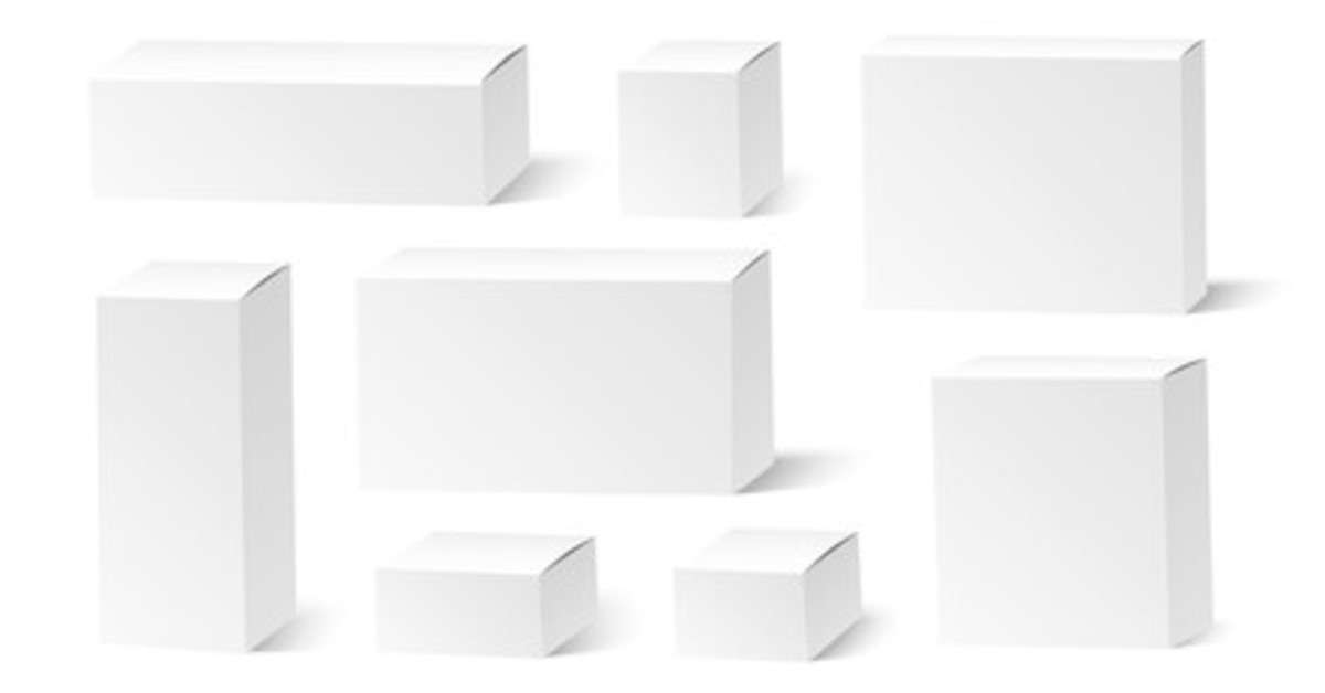 white cardboard boxes